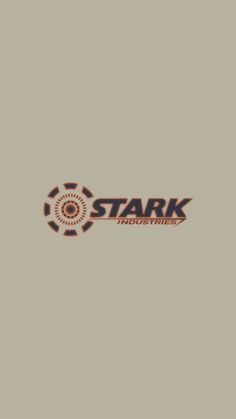 the logo for stark industrials is shown in orange and black on a gray background