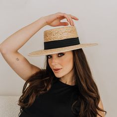 SIZE: Medium Medium (M) = head circumference of 56 - 58.5cm Introducing the ideal straw boater hat designed for women! Crafted from premium quality straw, this wide-brimmed hat is the epitome of sophistication and elegance. It is expertly woven using traditional techniques from Mexico, resulting in a durable and breathable sun hat that is perfect for summer. The hat features a classic boater crown and a light natural hue that adds to its charming appeal. Moreover, the exclusive black Sandoval st Chic Spring Boater Hat Made Of Paper Straw, Straw Boater Hat With Flat Brim For Vacation, Short Brim Boater Hat In Paper Straw For Spring, Straw Fedora With Flat Crown For Vacation, Vacation Straw Fedora With Flat Crown, Spring Short Brim Boater Hat In Paper Straw, Casual Straw Hat With Flat Crown For Vacation, Summer Wide Brim Boater Hat In Paper Straw, Flat Brim Paper Straw Hat