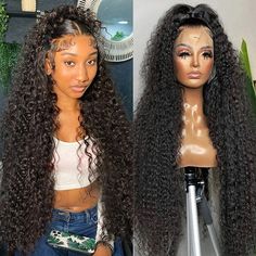 28Inch HD Undetectable Invisible Full Lace Wig Deep Wave Human Hair Wig Deep Wave Human Hair, Curly Lace Frontal, Long Human Hair Wigs, Hairstyles Pictures, Virgin Hair Wigs, Long Curly Wig, Deep Wave Hairstyles, Curly Lace Front Wigs, Curly Human Hair Wig