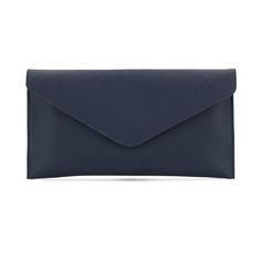 Discover the Navy Blue Pebbled Leather Envelope Clutch Bag - a fusion of contemporary style and enduring durability. The textured leather exterior exudes both charm and resilience. The envelope-style flap is equipped with a concealed snap, ensuring effortless functionality. With a detachable wristlet and chain strap, this bag provides adaptable options for any situation. Unveil the soft interior featuring a convenient pocket for organized storage. Beyond being a mere accessory, this clutch emerg Classic Blue Pouch Bag, Elegant Blue Crossbody Clutch, Modern Blue Rectangular Case Bag, Blue Pouch Bag For Business, Blue Business Pouch Bag, Business Blue Pouch Bag, Classic Blue Clutch For Travel, Classic Blue Travel Clutch, Blue Office Clutch Bag