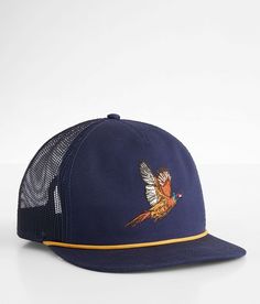 American Needle Pheasant Trucker Hat - Blue , Men's Navy Embroidered patch snapback hat One size fits most. 100% Cotton. Apparel & Accessories > Clothing Accessories > Hats Casual Snapback Hat With Flat Bill For Fishing, Casual Snapback Hat For Fishing, Casual Fishing Snapback Hat, Adjustable Snapback Trucker Hat For Hunting, Casual Snapback Trucker Hat For Fishing, Mens Snapback Hats, Mens Trucker Hat, Hat For Man, Pheasant