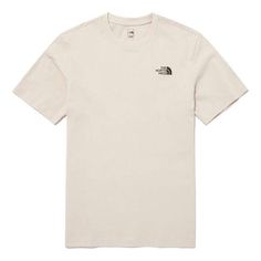 THE NORTH FACE Outdoor T-shirt 'Beige' NT7UP41C The North Face Cotton Short Sleeve T-shirt, The North Face Crew Neck Tops For Outdoor, Casual The North Face Tops For Outdoor, Casual Outdoor Tops By The North Face, White Crew Neck Top By The North Face, Shoe Ideas, North Face, The North Face, T Shirt