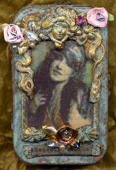 an altered photograph with roses and pearls on it