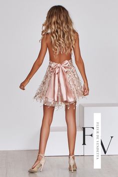 Shop Now Dress Rose Gold, The Perfect Date, Mini Party Dress, Formal Fashion, In The Stars, Mini Party, Mini Bows, Perfect Date, Sequin Mini