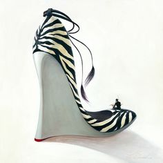 Highheels - Coolness by Inna Panasenko-VARPDXIG1945 Image 1 Shoes Illustration, High Heels Boots, Shoe Art, Affordable Wall Art, Crazy Shoes, Modern Frames, Zebra Print, Graphic Art Print, Posters Art Prints