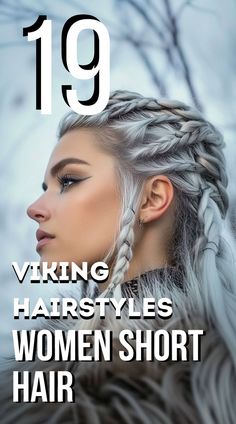 This hairstyle allows for playful yet subtle nods to Viking styles through the addition of twisted sections along the hairline or at the sides. Use a pomade or texturizing spray to add volume and grit to the rest of the hair, creating a look that’s both contemporary and warrior-ready. This is perfect for those who prefer a low-maintenance hairstyle that still pays homage to the boldness of Viking culture. Viking Hairstyles For Women, Warrior Braid, Long Thick Curly Hair, Viking Hairstyles, Short Hair Dos, Women With Short Hair, Viking Braids, Layered Haircuts For Medium Hair, Really Short Hair