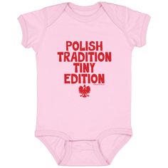 Polish Tradition Tiny Edition Infant Bodysuit Baby CustomCat Pink Newborn Pink Cotton Onesie With Graphic Print, Fitted Graphic Print Onesie For Playwear, Playful Pink Onesie As A Gift, Playful Pink Onesie As Gift, Fitted Pink Onesie For Gift, Fitted Pink Onesie As A Gift, Fitted Pink Onesie Gift, Fitted Onesie For Summer Gift, Fitted Cotton Onesie As A Gift