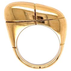 Vintage Mid Century Modern Signed Designer FRED Paris Gold Dome Bean Ring. Hand crafted in 2-Tone 18 Karat Yellow and White Gold. Signed: FRED. Measuring approx. 0.98"w x 0.40"h x 1.12"d. Ring size 7.25, we offer ring resizing. Circa 1970s. More Beautiful in Real time! For that Special Someone…including You! Ring Hand, Vintage Mid Century Modern, Cluster Ring, Estate Jewelry, Lalique, Pretty Woman, Century Modern, Mid-century Modern, Jewelry Rings