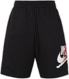 Black Logo Print Shorts, Casual Black Shorts With Logo Print, Black Cotton Shorts With Logo Print, Sporty Streetwear Bottoms With Logo Detail, Sporty Cotton Shorts With Logo Print, Sporty Logo Print Short Bottoms, Logo Print Sports Bottoms For Summer, Summer Sports Bottoms With Logo Print, Sports Shorts With Logo Print