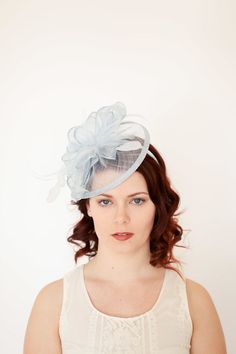 "Sinamay Fascinator with feathers and satin headband. \"The Kenni\" from The Hat Hive. ♥Attaches with matching, satin headband. ♥Ultra Light & comfortable to wear. ♥Packed and shipped in a sturdy box with special love & care to ensure a safe delivery. ♥Includes a hat care card with instructions on how to care for & keep your piece beautiful. ♥Over 14,000 pieces sold & 2,000 5 star reviews. Our \"Hive Girls\" come back year after year for their next hat or fascinator. Loving their Blue Fascinator, Hat Wedding, Church Hat, Womens Hat, Tea Party Hats, Wedding Hat, Classic Hats, Derby Hat, Fancy Hats