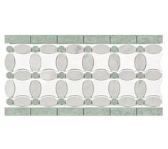 a white and green tile with circles on it