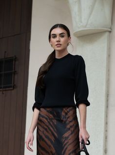 The Full Sleeve Sweater is great lightweight cotton sweater that could be dressed up or down. The ribbed body, stunning neck detail, and full sleeve create the perfect look for any occasion! Teen Skirts, Teen Top, Dresses For Teens, Winter Looks, Skirts For Sale, Kids Tops, Cotton Sweater, Full Sleeve, Sleeve Sweater