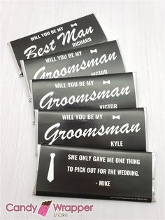 image_3454 Birthday Candy Bar Wrappers, Be My Best Man, Personalized Candy Bar Wrapper, Personalized Candy Bars, Groomsman Proposal, Candy Bar Birthday, Personalized Chocolate Bars, Mark 5, Baby Shower Candy Bar