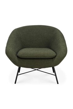 Vintage Style Lounge Chair | Ethnicraft Barrow | OROA.COM Ethnicraft Furniture, Green Upholstery, Green Lounge, Small Ottoman, Office Chair Design, Luxury Modern Furniture, Style Lounge, Moving Furniture, Coffee Table To Dining Table