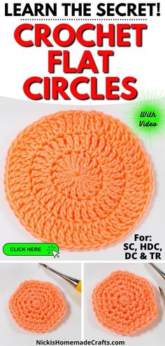 the crochet flat circle is shown with instructions to make it