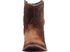 Corral Boots C1064 | Zappos.com Rustic Moto Boots With Reinforced Toe For Fall, Rustic Reinforced Toe Moto Boots For Fall, Rugged Distressed Brown Boots For Ranch, Vintage Distressed Brown Boots, Rustic Distressed Brown Boots For Fall, Rugged Distressed Brown Boots With Leather Lining, Rustic Patina Boots With Snip Toe, Distressed Brown Rugged Boots With Leather Sole, Rugged Distressed Brown Snip Toe Moto Boots