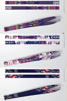 the different types of skis are shown in this graphic style, including one for each skier