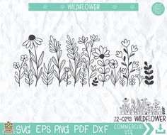 wildflowers and flowers svg files are available for use in the design process