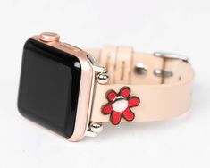 "8mm Genuine Leather Apple Watch 9 Band Women with stainless steel buckle and adaptor will be a special piece in your collection.  This unique design iWatch leather bracelet jeweled with geometric cuts and contrasting stitches will make you look elegant. It will make a perfect match for various occasions including shopping, traveling, office work, sports, etc.  To see more, please click on  https://www.etsy.com/shop/MADUEMNEWYORK?ref=seller-platform-mcnav PRODUCT DESCRIPTION ● COMPATIBLE WITH all Apple Watch Series 9, Ultra, 8, SE, 7, 6, 5, 4, 3, 2, 1 & Sport  *Apple Watch is not included!   ● MADE OF 100% GENUINE FULL-GRAIN LEATHER, the highest grade leather money can buy. It develops a unique patina during its aging process, making this leather watch strap even more beautiful as you use Sweet Sixteen Gifts, Apple Watch Sizes, Iwatch Apple, 3rd Anniversary Gifts, Bracelet Apple Watch, Apple Watch Bands Leather, Leather Watch Strap, Apple Watch Series, Design Floral