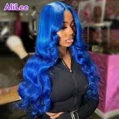 Hair Palette, Blue Lace Front Wig, Royal Blue Hair, 613 Wig, 13x4 Lace Front Wig, Frontal Wig Hairstyles, Blue Wig, Protective Hairstyles Braids, Frontal Hairstyles