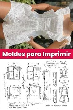 an image of a woman in white top and shorts with the words molds para imprimir