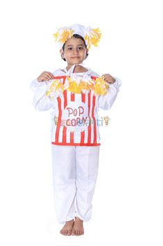 Popcorn Fancy Dress Costume For Kids Popcorn Halloween Costume, Popcorn Halloween, Popcorn Costume, Diy Popcorn, Costume Diy, Baby Halloween Costumes