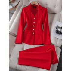 Suit Trousers Women, Womens Blazer Coat, Black And White Suit, Female Office, Casual Professional, Fashion Office, Work Suits, Red Suit, Suit Trousers