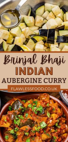 Brinjal Bhaji is a popular Indian restaurant's side dish or main dish made with aubergine, onion, aromatic spices, and herbs. This brinjal bhaji recipe is perfect for serving with other curries, rice and chapati. Brinjal Bhaji, also known as aubergine curry or aubergine bhaji, is a popular Indian dish that dates back centuries. Long Brinjal Recipes Indian, Brinjal Bhaji, Brinjal Recipes Indian, Authentic Indian Curry, Asian Veggies, Aubergine Curry, Aubergine Recipe, Onion Bhaji, Bhaji Recipe