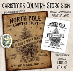 the north pole country store christmas sale is now available for $ 10 99 and it's free to print