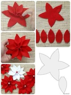 paper flowers are being cut out and placed on the table to make an origami flower