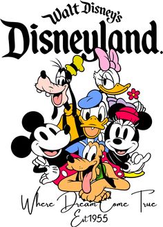 walt's disney land with mickey mouse and friends