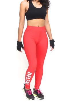 Power Club Delta Strong advanced leggings, red Red Sporty Activewear With Letter Print, Sporty Red Activewear With Letter Print, Red Letter Print Sportswear, Trendy Red Sports Activewear, Trendy Red Activewear For Sports, Athleisure Gym Leggings With Letter Print, Red Sporty Leggings For Training, Stretch Workout Leggings With Letter Print, Red Functional Training Leggings