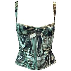 Roberto Cavalli S/S 2005 Bustier Corset Silk Abstract Print Crop Top | eBay Baggy Y2k Outfits, Y2k Outfits Blue, High Fashion Tops, Y2k Outfits Baggy, Berry Avenue Codes Y2k, Blue Y2k Outfit, Robert Cavalli, Blue Y2k, Azzedine Alaia