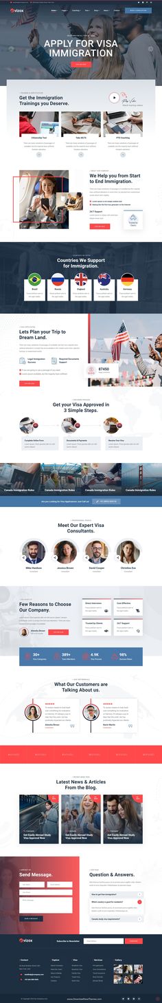 Vizox - Immigration Visa Consulting HTML Template Study Abroad Website Design, Immigration Website Design, Agency Website Inspiration, Agency Website, Scenery Pictures, Website Services, Homepage Layout, Educational Consultant