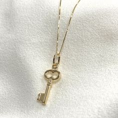 Real 14K Yellow Gold Key To My Heart Pendant Luck Charm Necklace with 0.5mm Box Chain Necklace ✅ PENDANT SPECIFICATIONS: ➤ Height: 0.91 in. (23 MM) ➤ Width: 0.39 in. (10 MM) ➤ Average Weight: 0.8 gr. ✅ CHAIN SPECIFICATIONS: ➤ Width: 0.5MM ➤ Clasp Type: Spring Ring ➤ Fits Into Bale : 4 ✅ PREMIUM 14K GOLD: Our jewelry is crafted from durable high quality materials, gems, and stones; hand-stamped for authenticity as well as FTC law approved. Unlike cheap costume jewelry, our long lasting jewelry is Classic Charm Necklaces With Box Chain As Gift, Angel Pendant Necklace, Virgin Mary Necklace, Gold Key, Box Chain Necklace, Luck Charm, Key To My Heart, Average Weight, Luck Charms