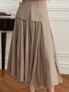 Editor's Notesyyiam curates feminine and classic daily outfits that suit well to modern women. - High-waist long skirt- Elaborately pleated design- Wool blended fabric- Wide flare silhouette- Feminine and sophisticated mood Measurements(in.)[ S / M ]- Length: 33.08 in. / 33.46 in.- Hip Circumference: 37.80 in. / 39.37 in.- Waistline: 29.13 in. / 30.71 in.* Model info: Size S / Height 5' 7 Composition & Care- Material: 81% Polyester, 15% Wool, 4% Nylon- Lightly hand wash or dry clean Designer- by yyiam High Waist Long Skirt, Modern Women, Pleated Midi Skirt, Skirt Outfits, Daily Outfits, Long Skirt, Modern Woman, Wool Blend, Midi Skirt