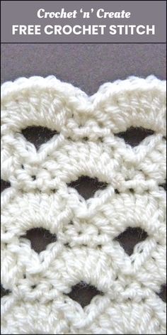 crochet in create free crochet stitch pattern with text overlay that reads,'crochet n'create free crochet stitch '