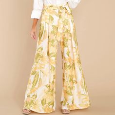 Brand New & Never Worn! Size Small Flying Tomato Pants. “This Season’s Harmony Is Really Going To Stem From How Often I Can Rock These Yellow Floral Print Pants. They’re So Perfect And Cute, And They Really Start My Day On A High Note! These Pants Feature Features Wide Legs, A Zipper On The Side, And Comes With An Adjustable Belt. Model Is Wearing A Small. 100% Polyester ” “Fit: These Pants Fit True To Size. Length: These Pants Hit The Ground. Waist: The Waist Is Fitted. Hips: The Hips Are Relax Boutique Pants, Floral Print Pants, Red Dress Women, Red Dress Boutique, Flying Tomato, Pants Fit, Red Jumpsuit, Dress Boutique, Print Pants