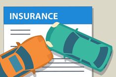 an overhead view of two cars on top of a car loan form with the words insurance written above it