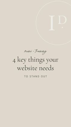 the text reads, four key things your website needs to stand out