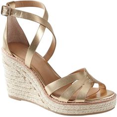 Banana Republic Espadrille Wedge Espadrille Wedge Sandals With Wrapped Heel And Open Toe, Open Toe Espadrille Wedge Sandals, Open Toe Espadrille Wedge Sandals With Wrapped Heel, Strappy Beach Wedge Sandals With Heel Strap, Strappy Wedge Sandals With Heel Strap For Beach, Espadrille Wedge Sandals With Wrapped Heel, Strappy Wedge Sandals For Beach With Heel Loop, Gold Wedge Sandals With Cushioned Footbed For Vacation, Insole Design