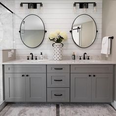 72 Inch Grey Shaker Double Sink Bathroom Vanity with Drawers Gray Shaker Bathroom Vanity, Shaker Bathroom, Shaker Bathroom Vanity, Gray Shaker Cabinets, Ny House, Inspiration Pics, Accessible Bathroom, Bathroom Redesign, Double Vanity Bathroom