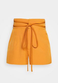 Missguided UP BELT HIGH WAIST - Shorts - mustard/mosterdgeel - Zalando.nl High Waisted Shorts, Mustard, High Waist, High Waisted