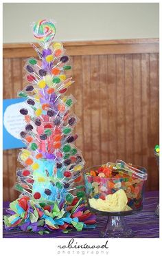 there is a candy tree on the table