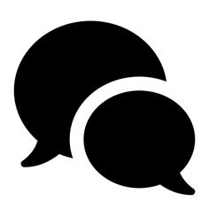 two black speech bubbles on a white background