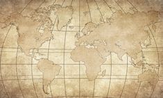 an old world map is shown in sepia