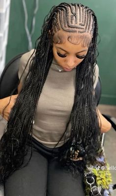 #hairstyles #braids #blackhairstyles FULANI CANEROWS STYLED BRAIDS W CURLY ENDS FOR THE SUMMER Fulani Bohemian Knotless Braids, Six Grade Hairstyles, Fifth Grade Hairstyles, Fulani Braids With Crochet Curls, Curled Fulani Braids, Long Fulani Braids Hairstyles With Curls, Fulani Braids With Goddess Curls, Middle School Braided Hairstyles Black, Birthday Hairstyles For 13 Yo