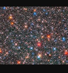 an image of many stars in the sky, all with different colors and sizes on them