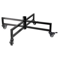 a metal rack with two wheels on the bottom and one wheel attached to it's side