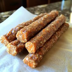 several raw dog treats stacked on top of each other